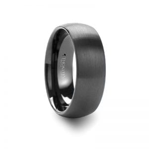 RAIDER Round Brush Finished Black Tungsten Carbide Ring