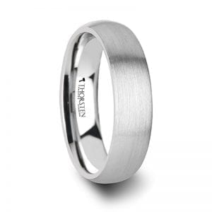 PYTHIUS Round Brushed White Tungsten Ring