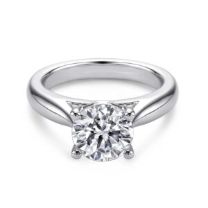 14K White Gold Round Diamond Engagement Ring