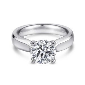 14K White Gold Round Diamond Engagement Ring