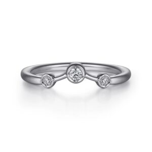 Curved-14K White Gold Diamond Anniversary Band - 0.09 ct