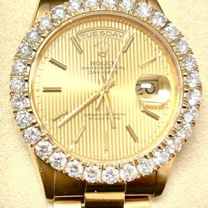 Pre-Owned Rolex Presidential With Approx 7.75ct Lab Diamond Includes Original Bezel