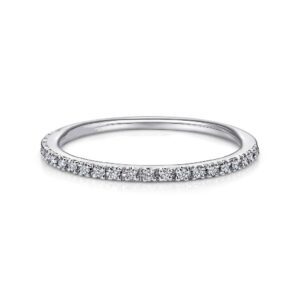 Platinum Prong Set Diamond Wedding Band - 0.1 ct
