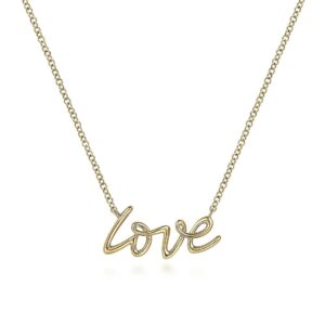 14K Yellow Gold Love Necklace