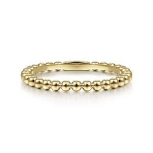 14K Yellow Gold Bujukan Beaded Stackable Ring