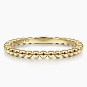 14K Yellow Gold Beaded Stackable Ring-Bujukan