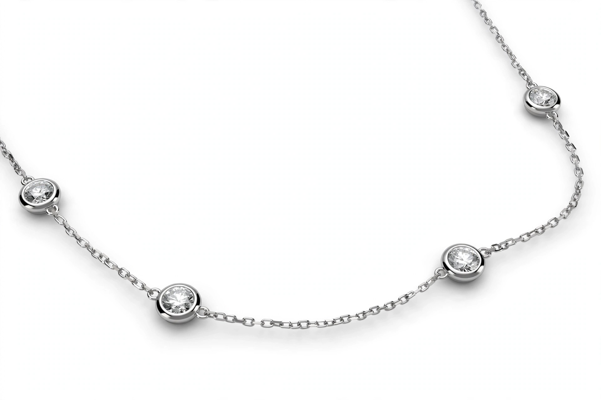 14K White Gold Diamonds by the Yard Necklace - Image 2