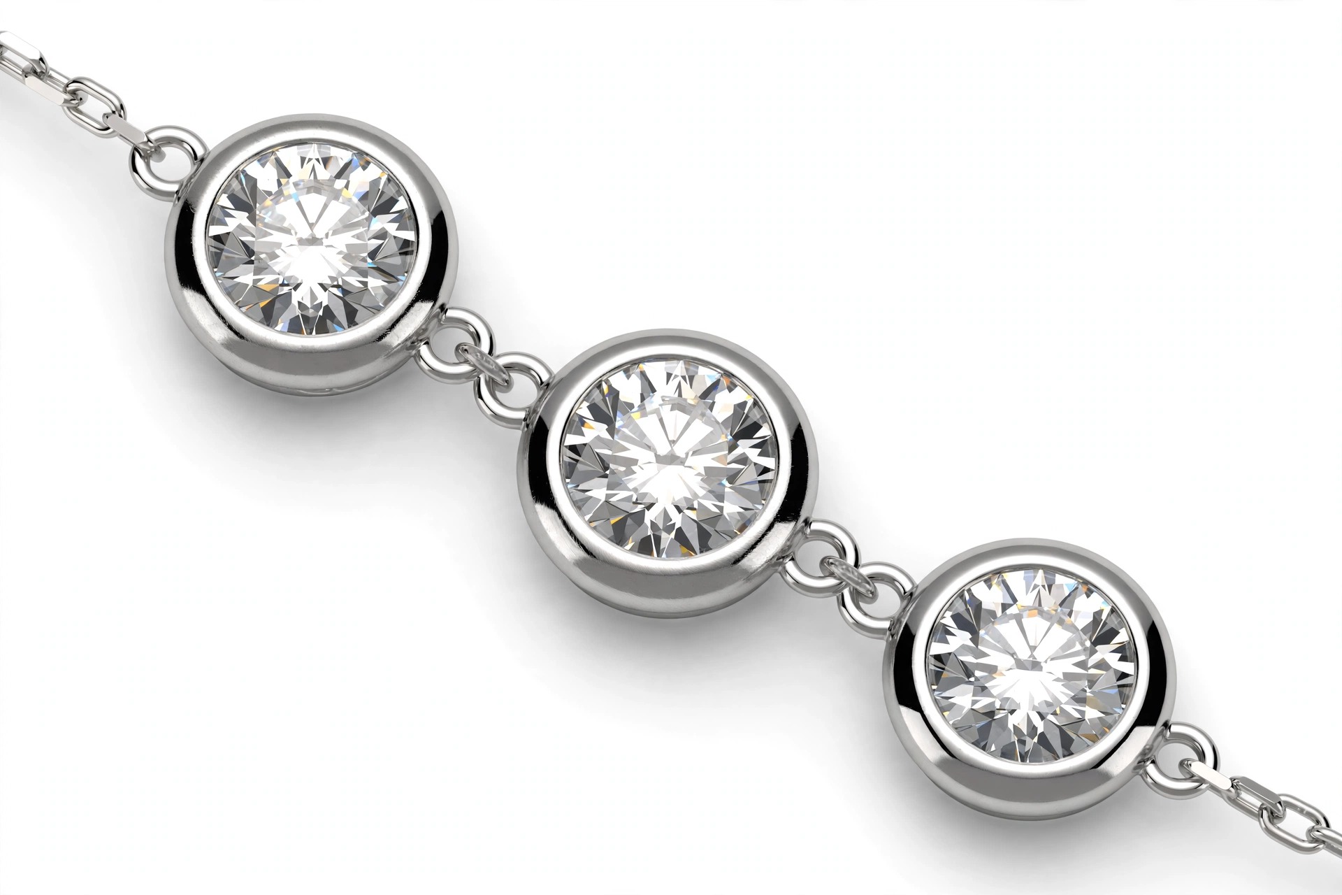 14K White Gold Diamonds by the Yard Necklace - Image 3