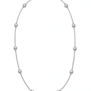 14K White Gold Diamonds by the Yard Necklace