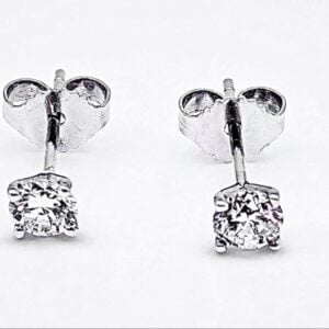 Estate 14K White Gold .60 ct Diamond Stud Earrings