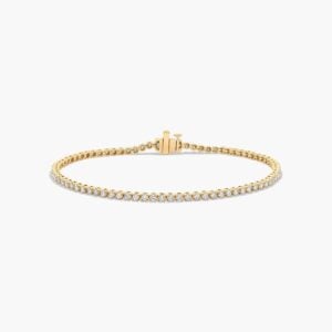 14K Yellow Gold 1.75ctw Lab Grown Diamond Tennis Bracelet