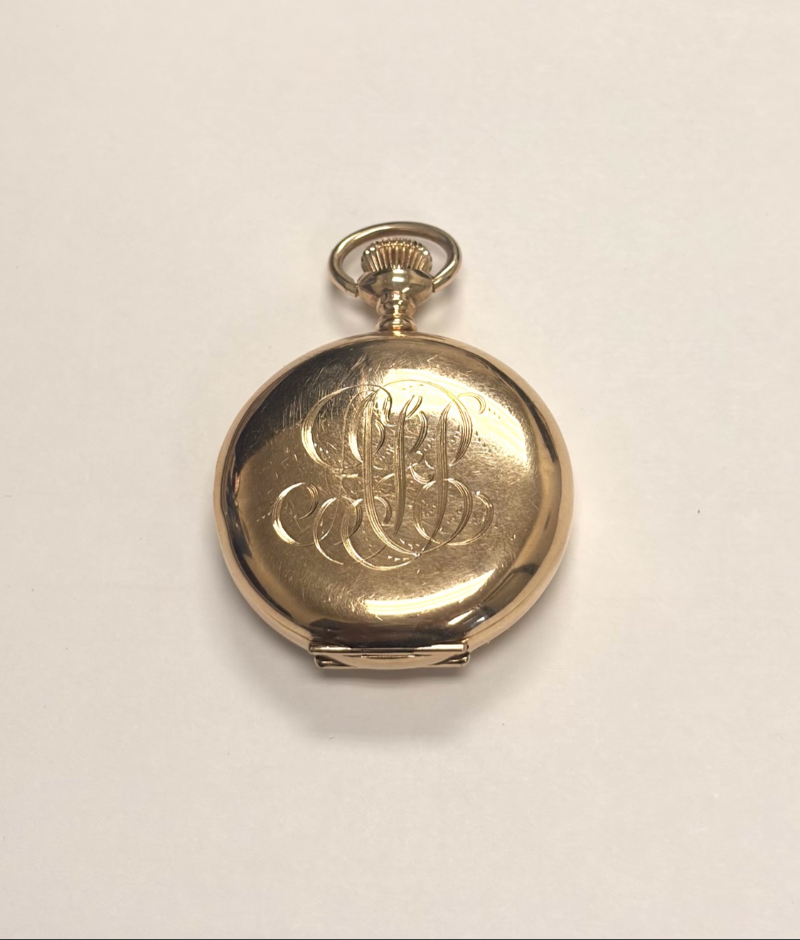 Estate 14K Gold Elgin Mini Pocket Watch with Diamond - Image 2