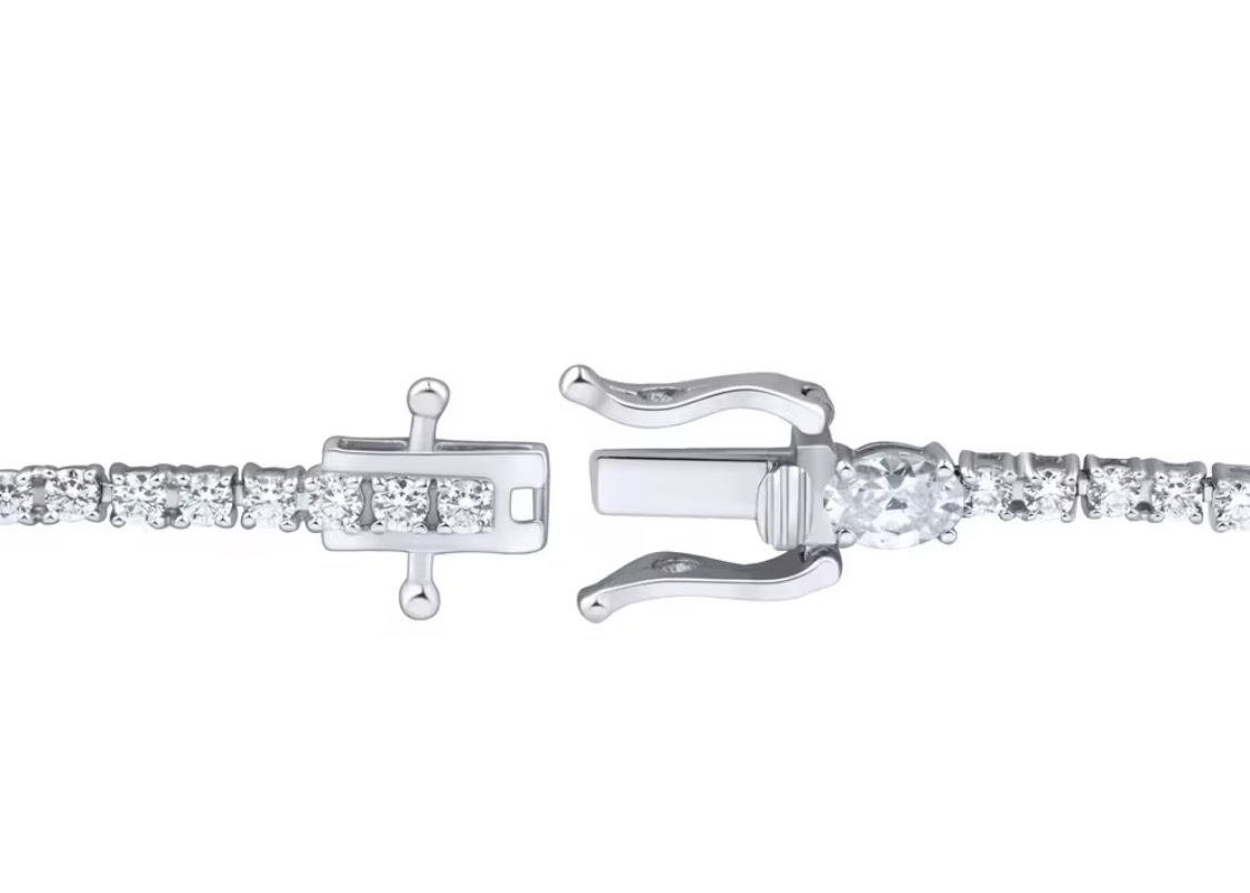 14K White Gold 3.0 Carat Lab Grown Diamond Tennis Bracelet - Image 2