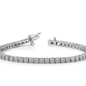 14K White Gold 3.0 Carat Lab Grown Diamond Tennis Bracelet
