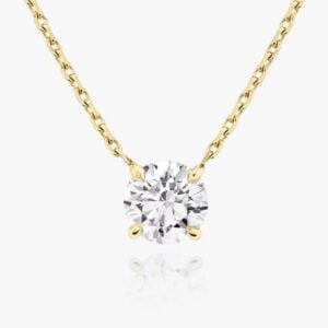 14K Yellow Gold 1ct Lab Grown Diamond Solitaire Necklace