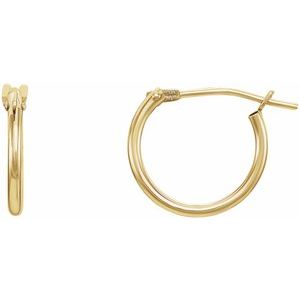 14K Gold Youth Hinged Hoop Earrings — 12.5 mm (2 mm width)
