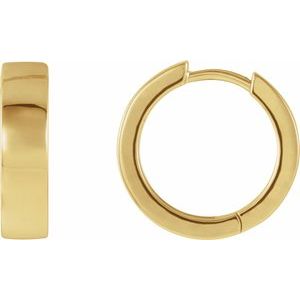 14K Gold Hinged Hoop Earrings — 16.5 mm to 20 mm
