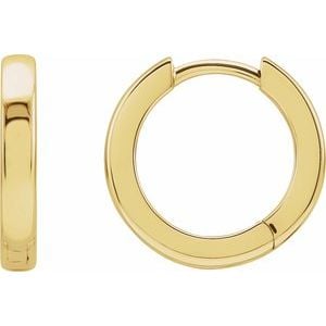14K Gold Hinged Hoop Earrings — 10 mm to 20 mm