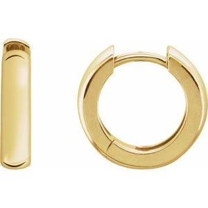 14K Gold Hinged Hoop Earrings — 14 mm to 19 mm