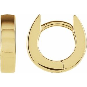 14K Gold Hinged Hoop Earrings — 10.2 mm (2.7 mm width)