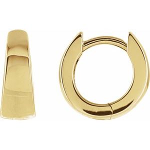14K Gold Hinged Hoop Earrings — 10.25 mm to 15 mm