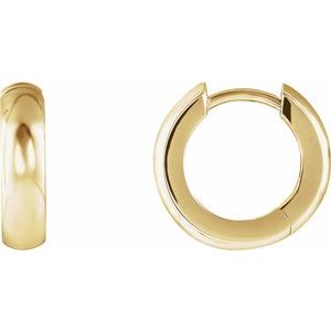 14K Gold Hinged Hoop Earrings — 14.25 mm (3.5 mm width)