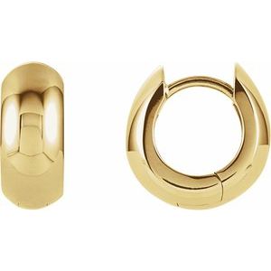 14K Gold Hinged Hoop Earrings — 12.7 mm to 20.4 mm