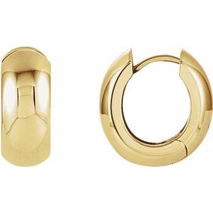 14K Gold Hinged Hoop Earrings — 16.75 mm