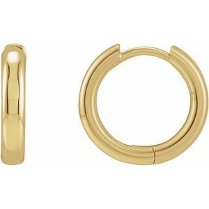 14K Gold Hinged Hoop Earrings — 15 mm to 38 mm (2.6 mm width)