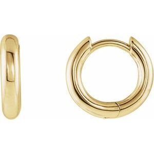 14K Gold Hinged Hoop Earrings — 12 mm (2.7 mm width)