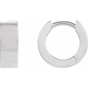 14K Gold Hinged Hoop Earrings — 11.5 mm (4 mm width)
