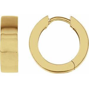 14K Gold Hinged Hoop Earrings — 12 mm to 14.5 mm