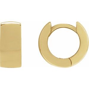 14K Gold Hinged Hoop Earrings — 12 mm to 14 mm