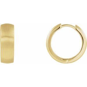 14K Gold Hinged Hoop Earrings — 17.5 mm (5.5 mm width)