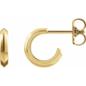 14K Gold Knife-Edge Hoop Earrings — 10 mm to 20 mm (2 mm width)