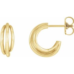 14K Gold Hoop Earrings — 12 mm