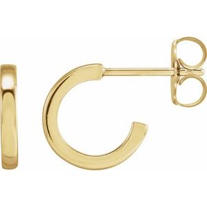 14K Gold Hoop Earrings — 10 mm to 15 mm (1.5 mm width)