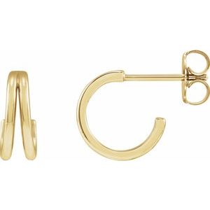 14K Gold Hoop Earrings — 10 mm to 13 mm (3.1 mm width)
