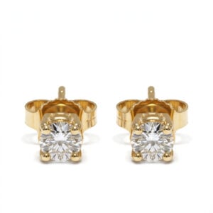 14K Yellow Gold Moissanite Stud Earrings - 0.46 ctw