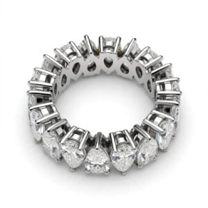 14K White Gold Pear Moissanite Eternity Ring