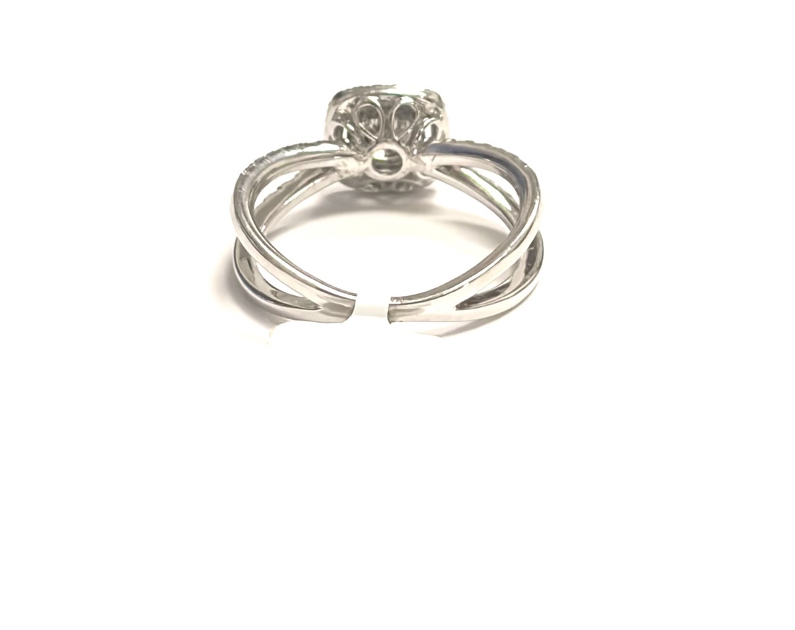 14K White Gold .40 ct Natural Diamond Halo Engagement Ring - Image 3