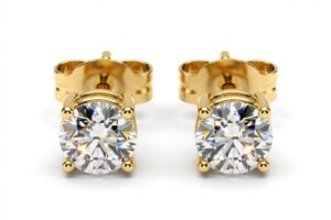 14K Yellow Gold Moissanite Stud Earrings - 0.80 ctw