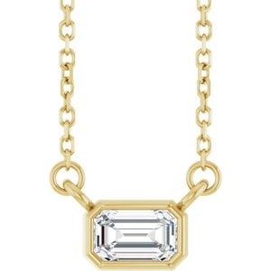 Lab-Grown Diamond Bezel-Set Solitaire Necklace