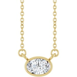Lab-Grown Diamond Bezel-Set Solitaire Necklace