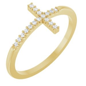 Lab-Grown Diamond Sideways Cross Ring
