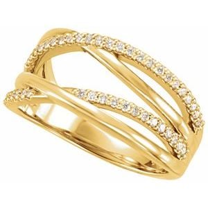 Lab-Grown Diamond Multi-Row Criss-Cross Ring