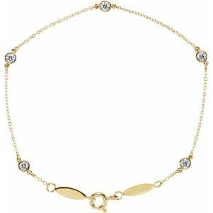 Lab-Grown Diamond Bezel-Set Five-Station Bracelet