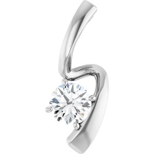 Lab-Grown Diamond Solitaire Freeform Pendant