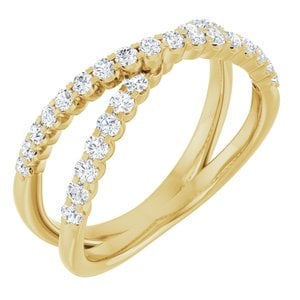Lab-Grown Diamond Double-Row Criss-Cross Ring