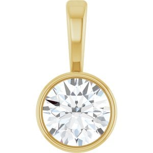 Lab-Grown Diamond Bezel-Set Solitaire Pendant